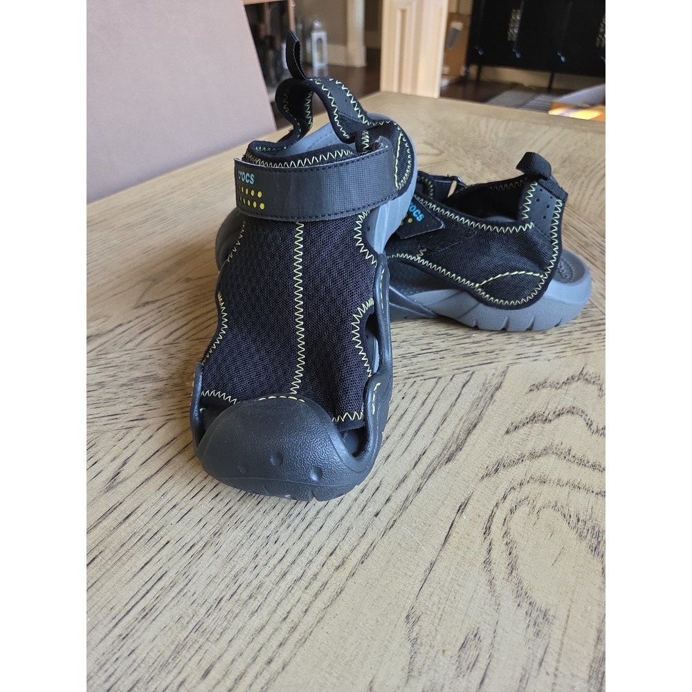 Crocs Swiftwater Deck Boating Water Outdoors Sandals Shoes Men's Size 8 Black